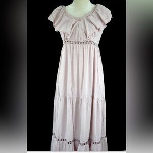 NEW Simplee Sleeveless Crocheted Detail Maxi Dress Beach party Light D.R…